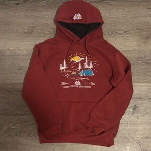 Kids 'Born for the Outdoors' Red Hoodie Sweater